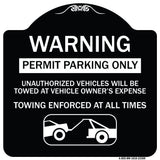 Permit Parking Only Unauthorized Vehicles Will Be Towed at Vehicle Owner's Expense Towing Enforced