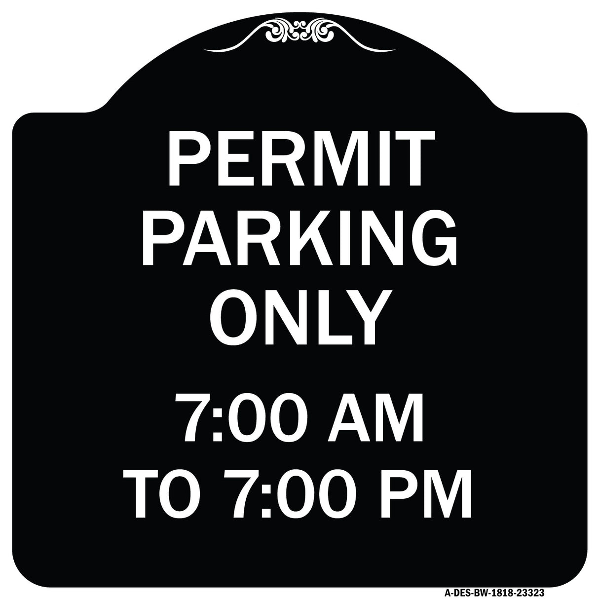 Permit Parking Only 7-00 Am to 7-00 Pm