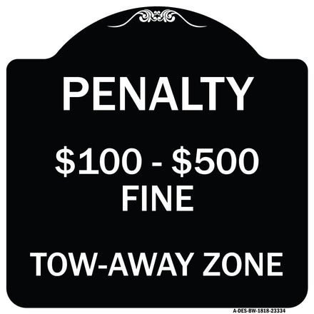 Penalty $100-$500 Fine Tow-Away Zone