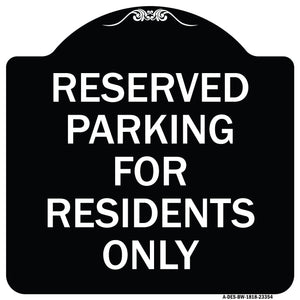 Parking Space Reserved Sign Parking Reserved for Residents Only