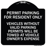 Parking Permit Sign Permit Parking for Residents Only Vehicles Without Valid Parking Permits Will Be Towed