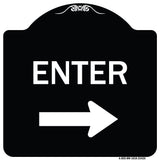 Parking Lot Sign Enter Sign (Right Arrow)