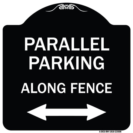 Parallel Parking - Along Fence (With Bidirectional Arrow)