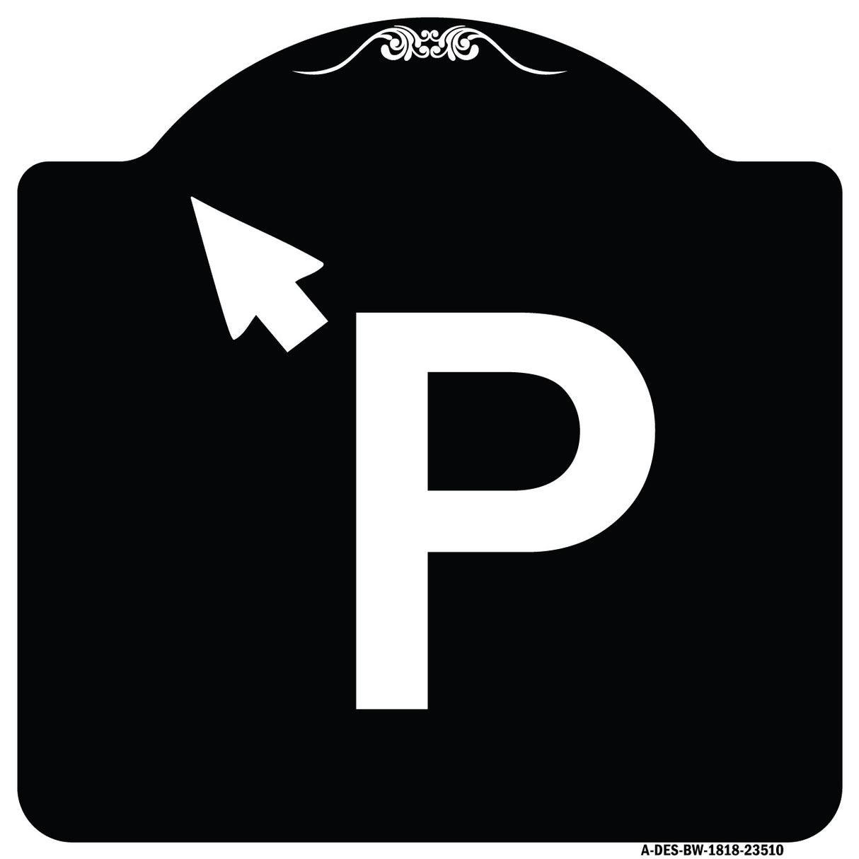 P Symbol (With Up Arrow Pointing Left)