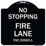 No Stopping Fire Lane - Refer to CVC 22500.1