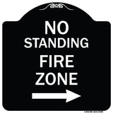 No Standing Fire Zone with Right Arrow
