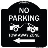 No Parking Tow-Away Zone with Left Arrow