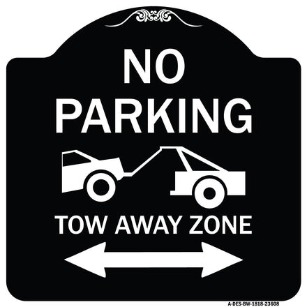 No Parking Tow-Away Zone with Bidirectional Arrow