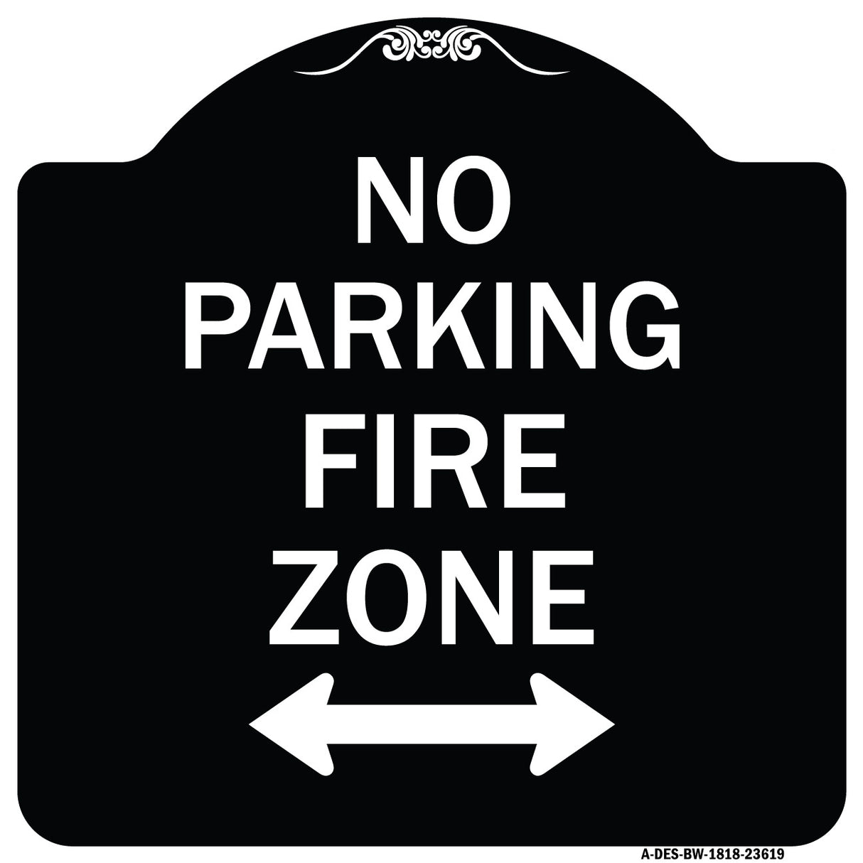 No Parking Fire Zone with Bidirectional Arrow