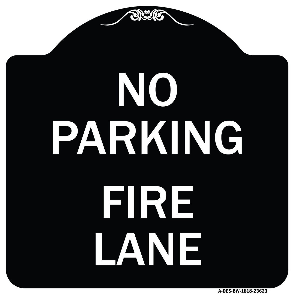 No Parking Fire Lane with Striped Border