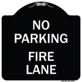 No Parking Fire Lane with Striped Border