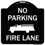 No Parking Fire Lane with Graphic