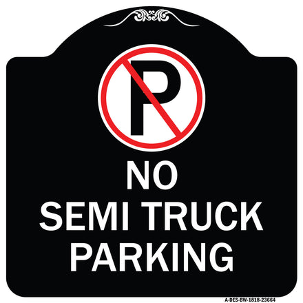 No Parking Sign No Semi Truck Parking with Symbol