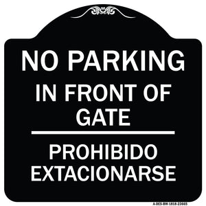 No Parking Sign No Parking in Front of Gate Prohibido Estacionarse