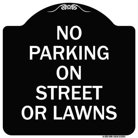 No Parking on Street or Lawns