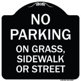 No Parking on Grass Sidewalk or Street
