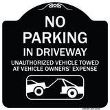 No Parking in Driveway Unauthorized Vehicles Towed