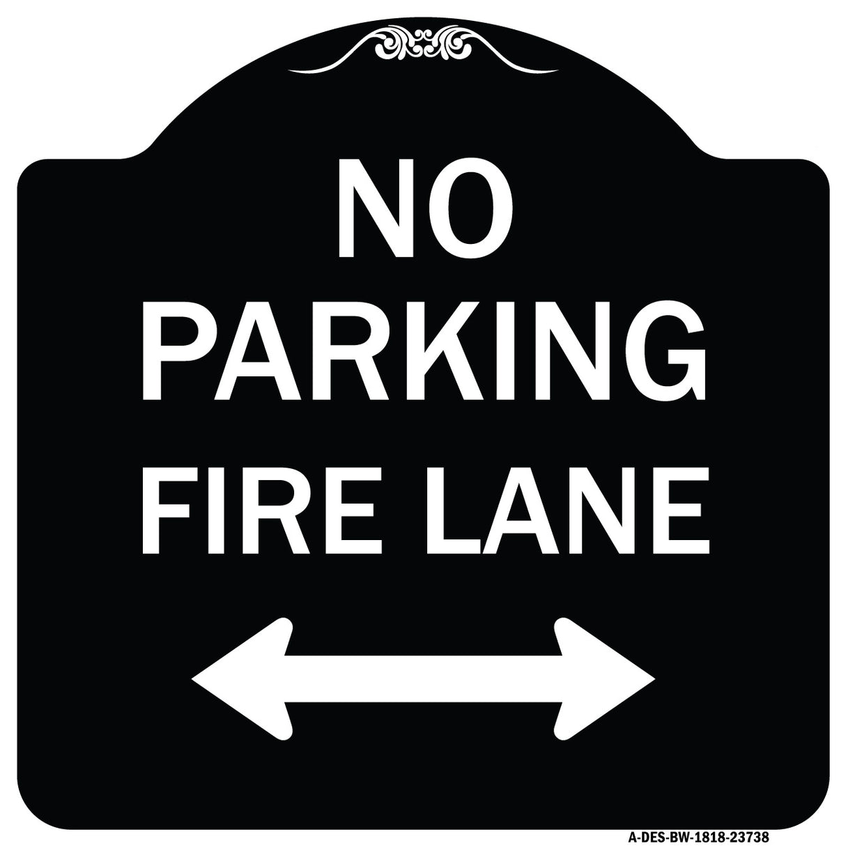No Parking Fire Lane (With Bidirectional Arrow)