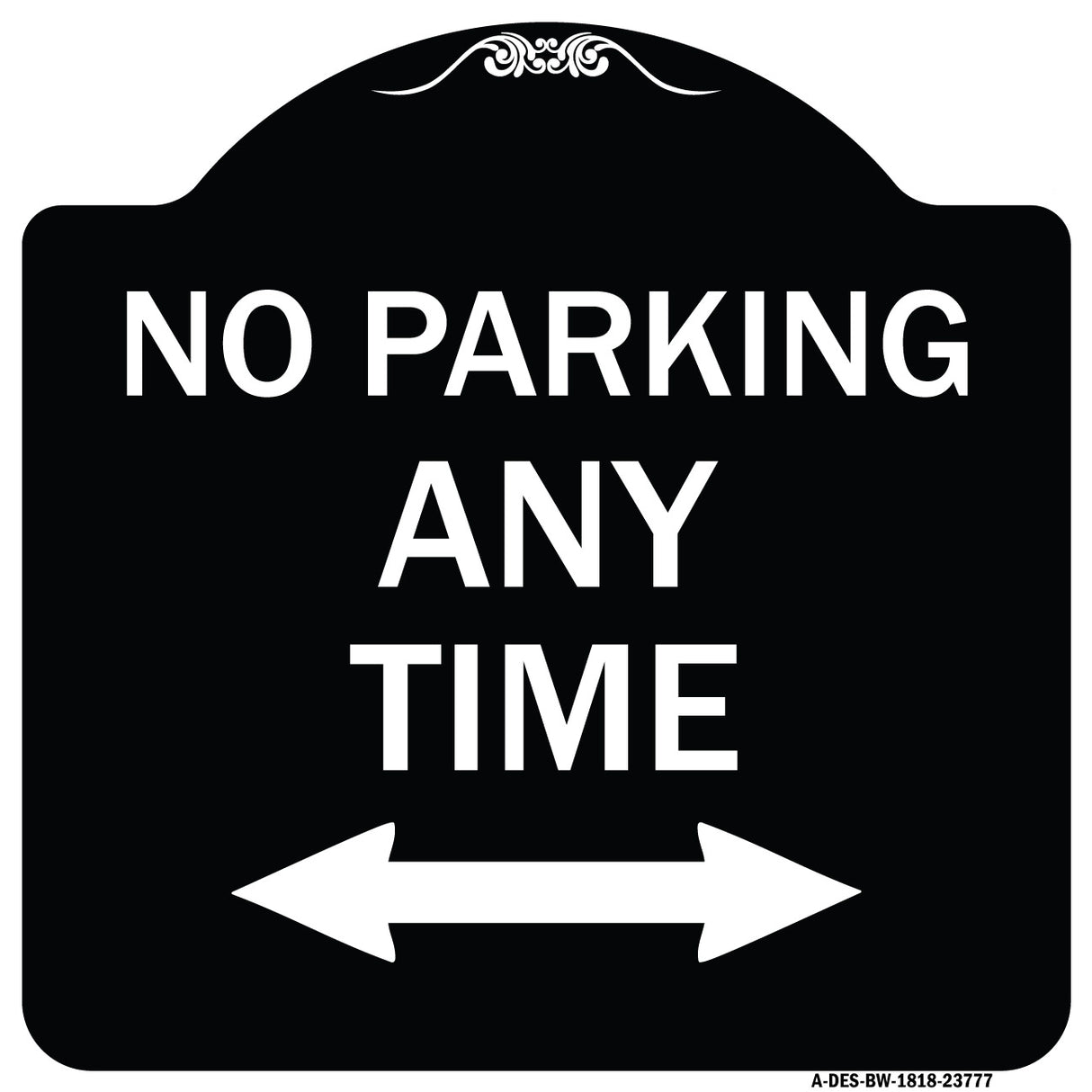 No Parking Anytime with Bidirectional Arrow