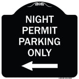 Night Permit Parking Only (With Left Arrow)