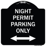 Night Permit Parking Only (With Bi-Directional Arrow)