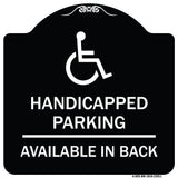 Handicapped Parking Available in Back with Graphic