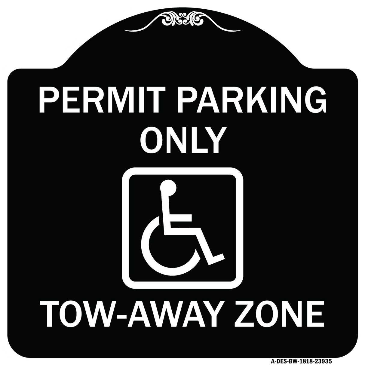 Georgia ADA Handicapped Parking Sign Accessible Permit Parking Only Tow-Away Zone with Symbol