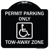 Georgia ADA Handicapped Parking Sign Accessible Permit Parking Only Tow-Away Zone with Symbol