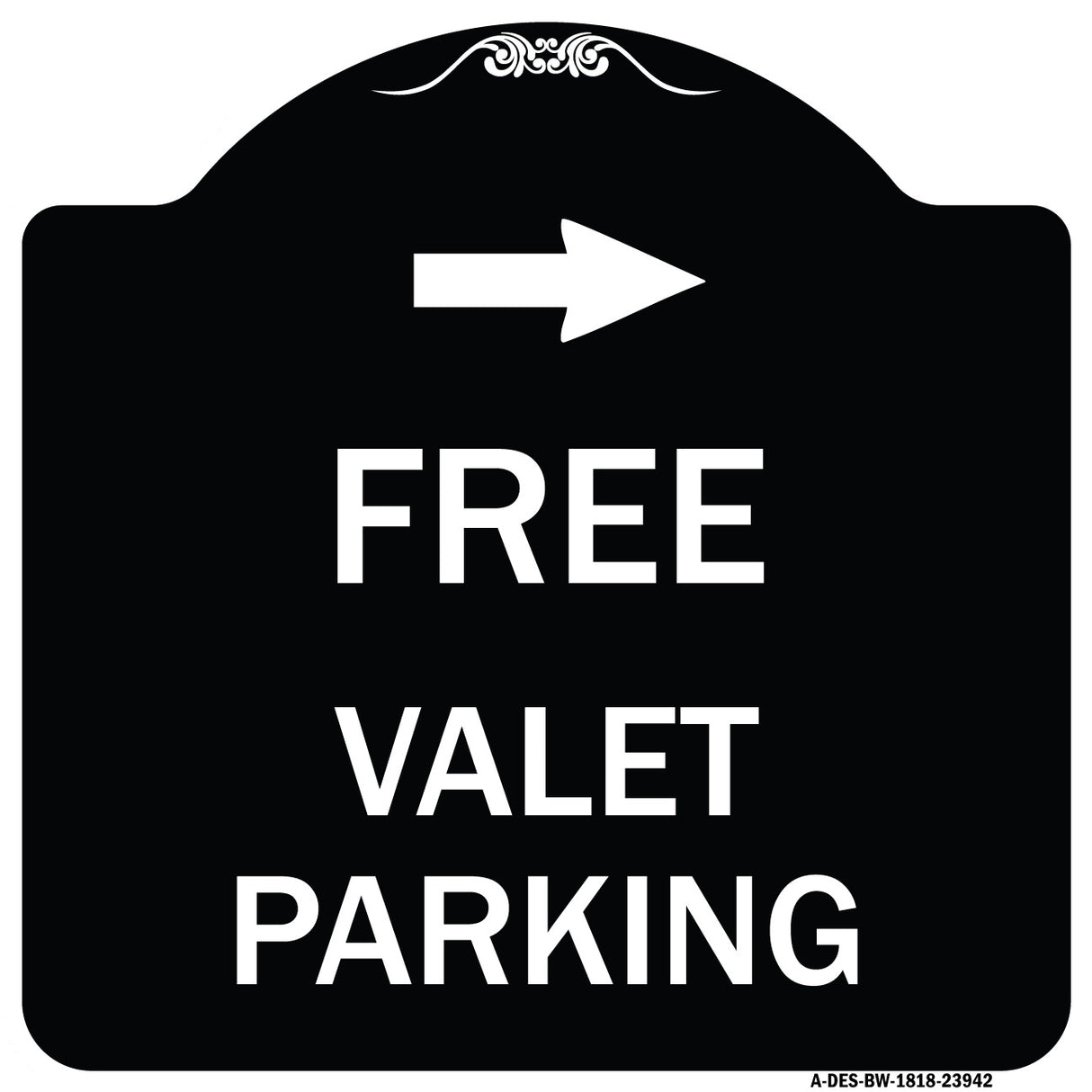 Free Valet Parking with Right Arrow