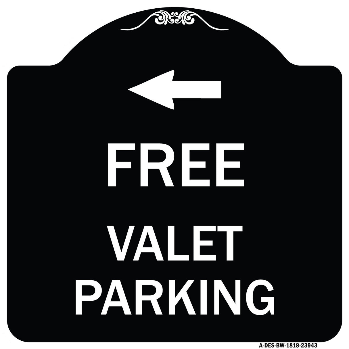 Free Valet Parking with Left Arrow