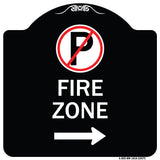 Fire Zone (No Parking Symbol and Right Arrow)
