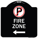 Fire Zone (No Parking Symbol and Left Arrow)