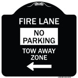 Fire Lane Tow-Away Zone with Left Arrow