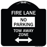 Fire Lane Tow-Away Zone with Bidirectional Arrow