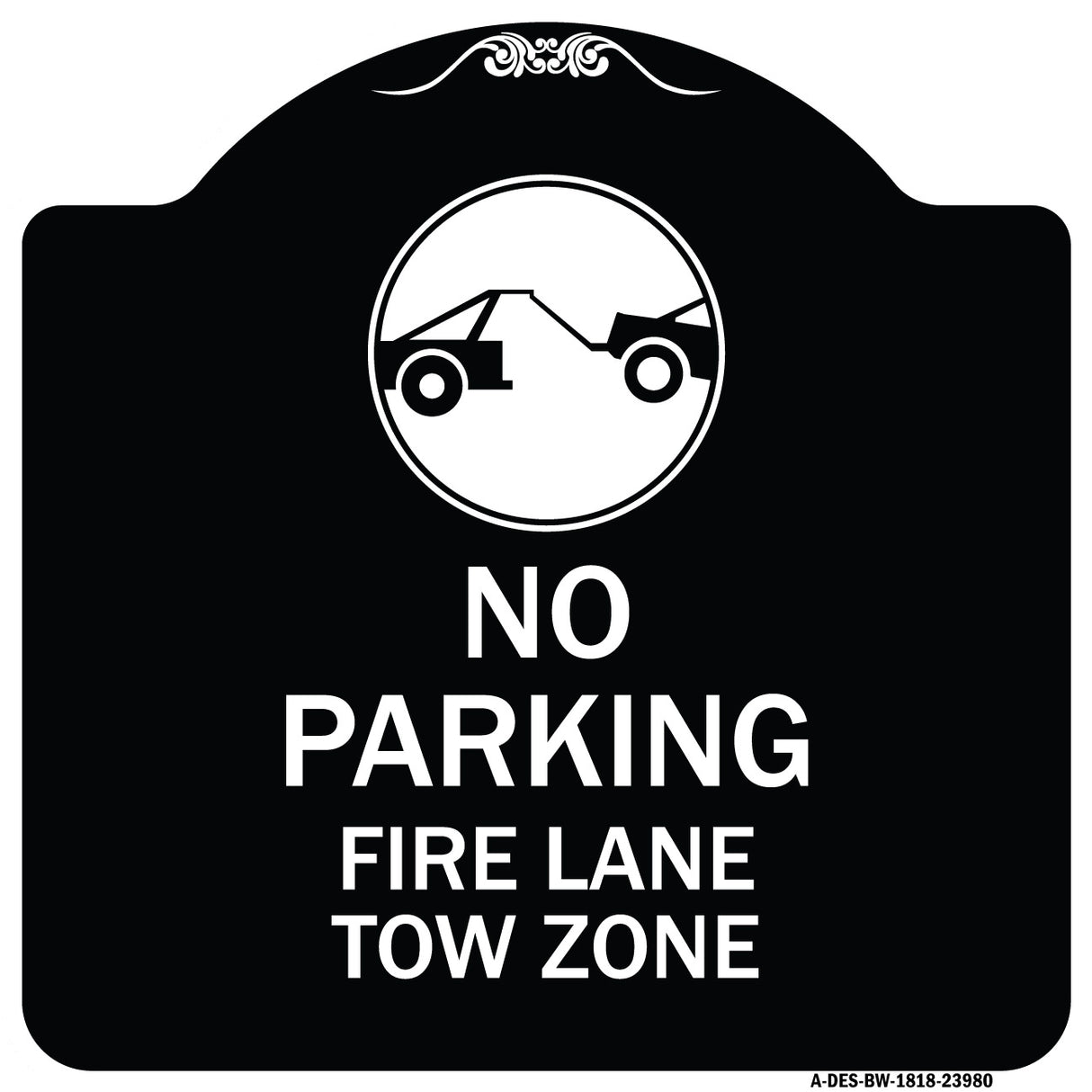 Fire Lane Tow Zone with Graphic