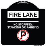Fire Lane - No Stopping Standing or Parking (With No Parking Symbol)
