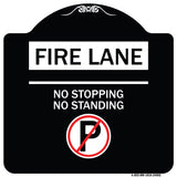 Fire Lane - No Stopping No Standing (With No Parking Symbol)