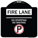 Fire Lane - No Parking No Waiting (With No Parking Symbol)