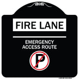 Fire Lane - Emergency Access Route (With No Parking Symbol)