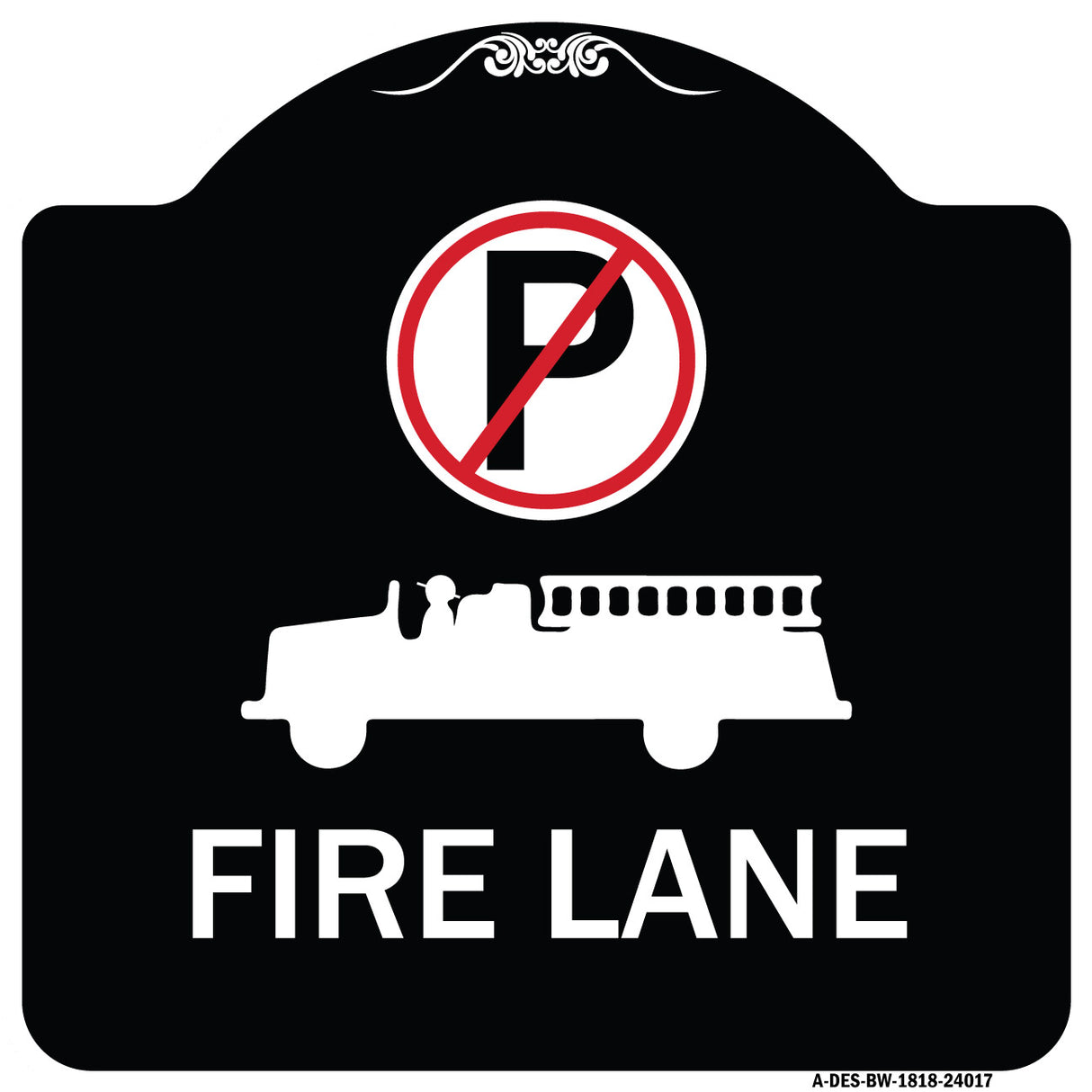 Fire Lane (With No Parking Symbol & Graphic)