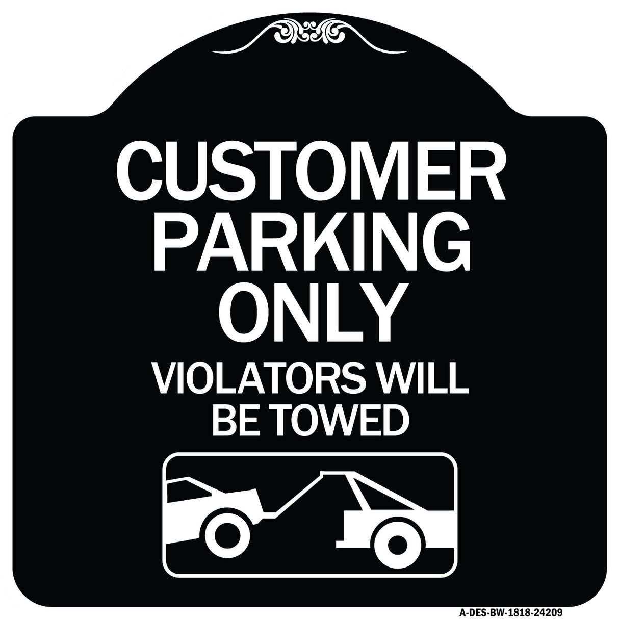 Customer Parking Only (Violators Will Be Towed) (Symbol)