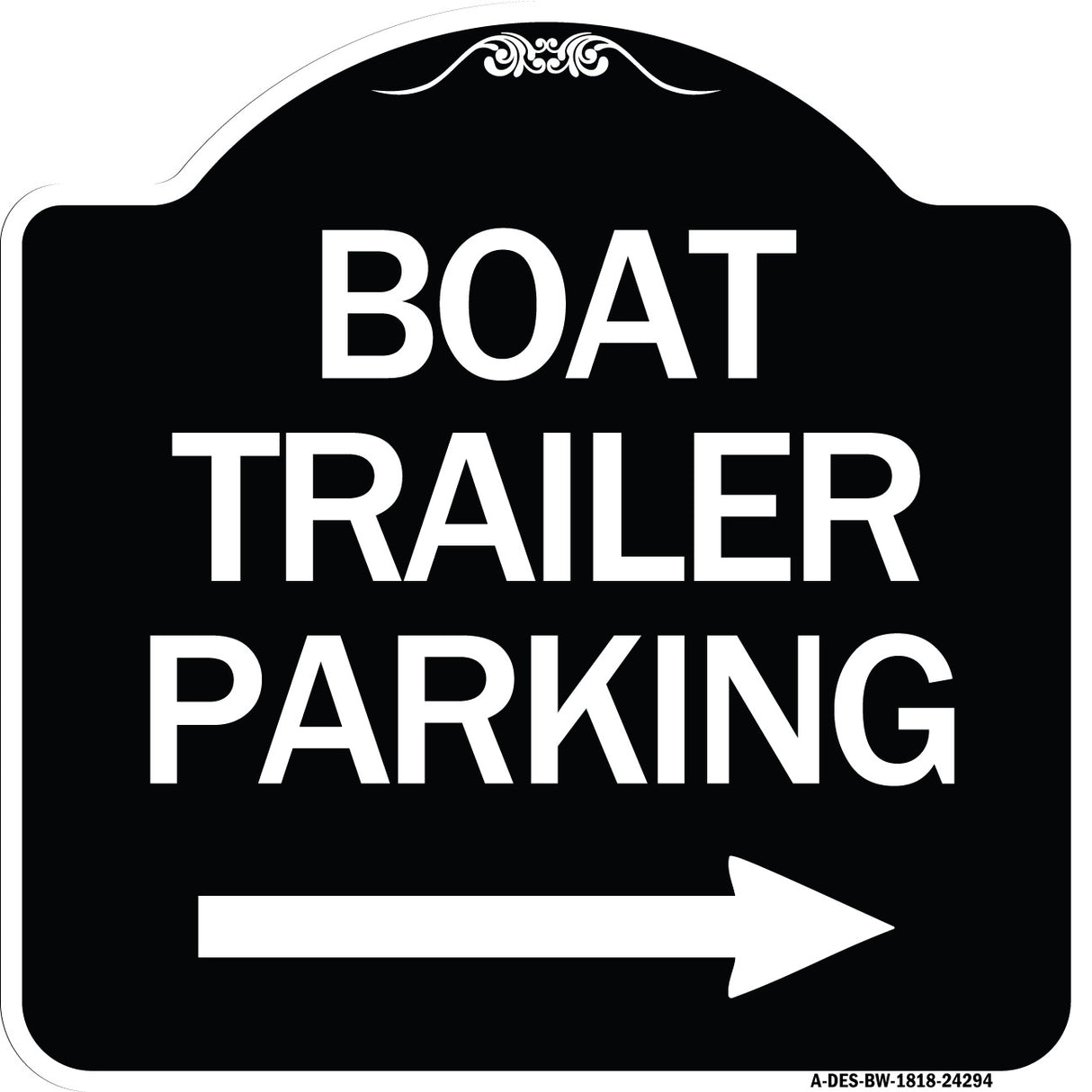 Boat Trailer Parking (With Right Arrow Symbol)