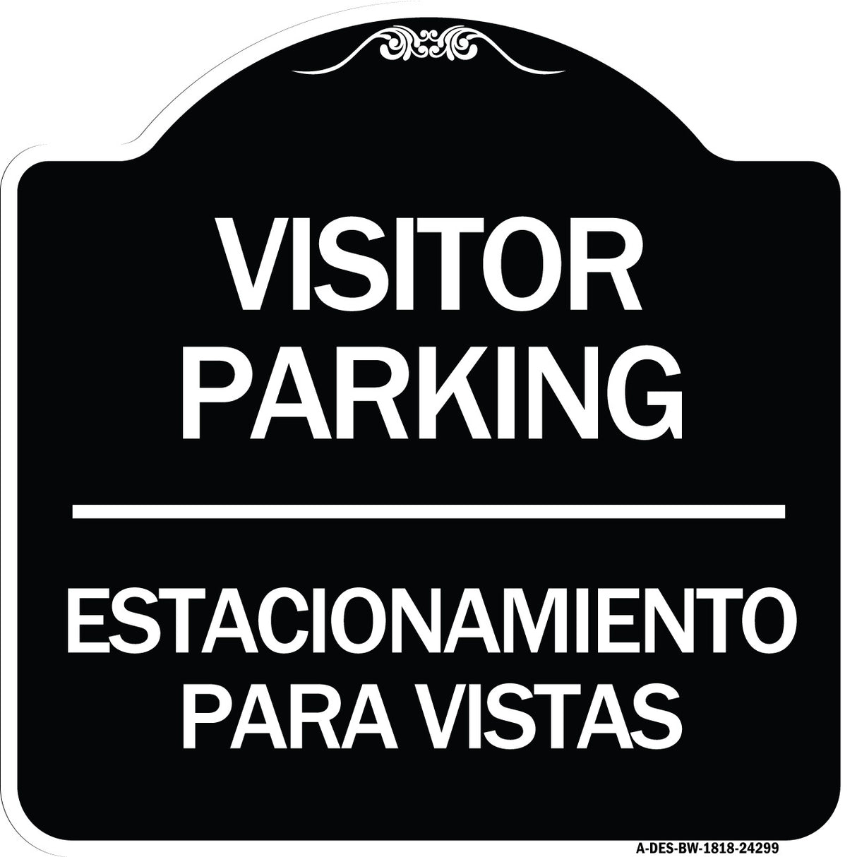 Bilingual Reserved Parking Sign Visitor Parking Estacionamiento Para Visitas