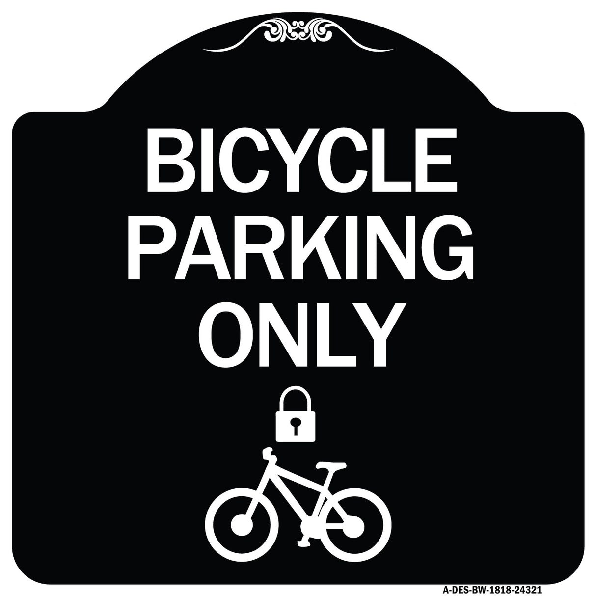 Bicycle Parking Only (With Cycle and Lock Symbol