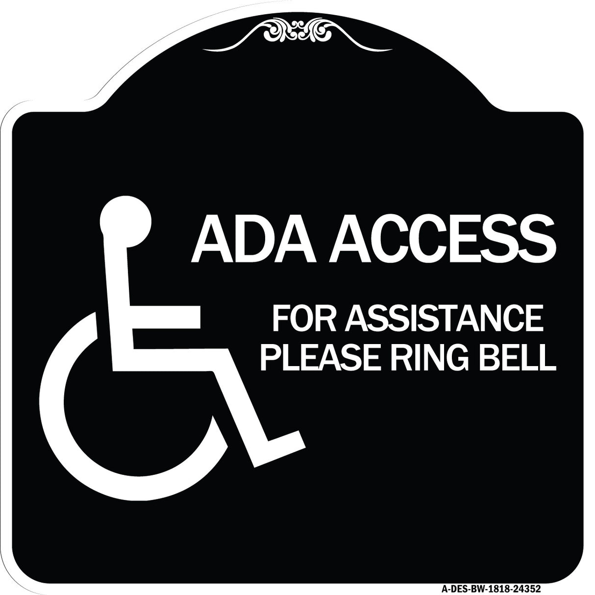ADA Access for Assistance Ring Bell (With New Isa Symbol)