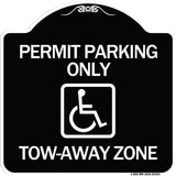 Accessible Permit Parking Only Tow-Away Zone with Symbol