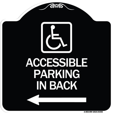 Accessible Parking on Left Arrow (With Graphic)