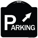 Parking with Arrow Pointing to Top Right