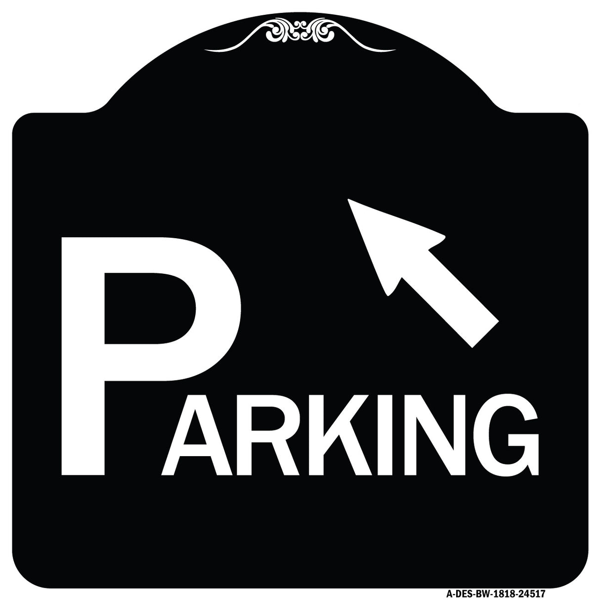 Parking with Arrow Pointing to Top Left