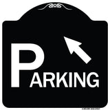 Parking with Arrow Pointing to Top Left